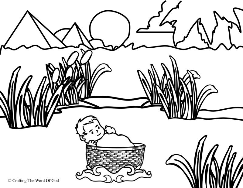 Moses In The Basket- Coloring Page « Crafting The Word Of God