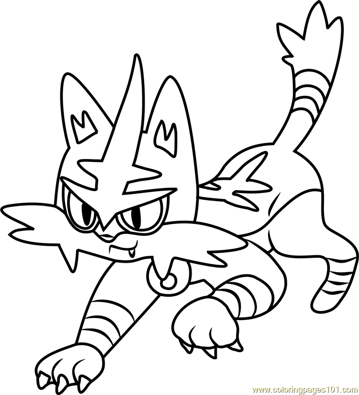 Torracat Pokemon Sun and Moon Coloring Page for Kids - Free Pokemon Sun and  Moon Printable Coloring Pages Online for Kids - ColoringPages101.com | Coloring  Pages for Kids