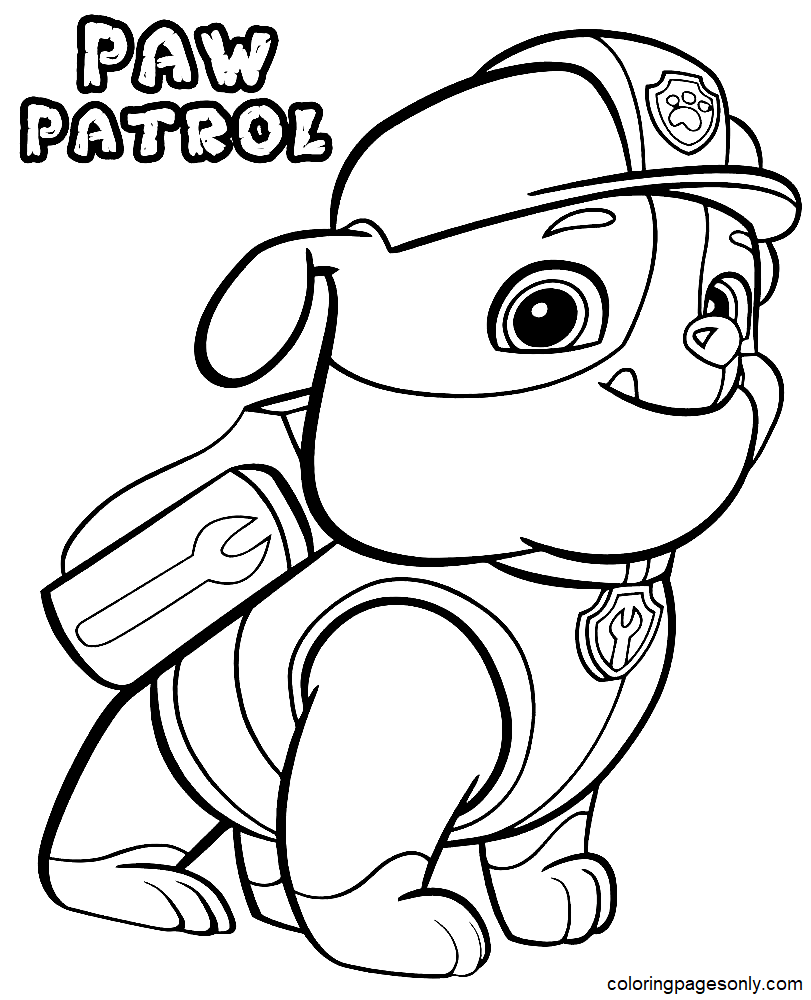 Paw Patrol Rubble Coloring Pages - Cartoons Coloring Pages - Coloring Pages  For Kids And Adults