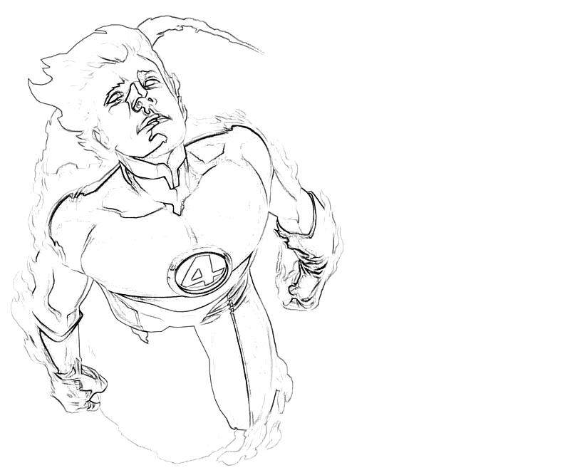 Drawing The Human Torch #81615 (Superheroes) – Printable coloring pages