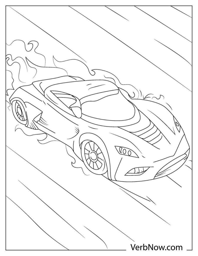 Free RACE CARS Coloring Pages & Book for Download (Printable PDF) - VerbNow