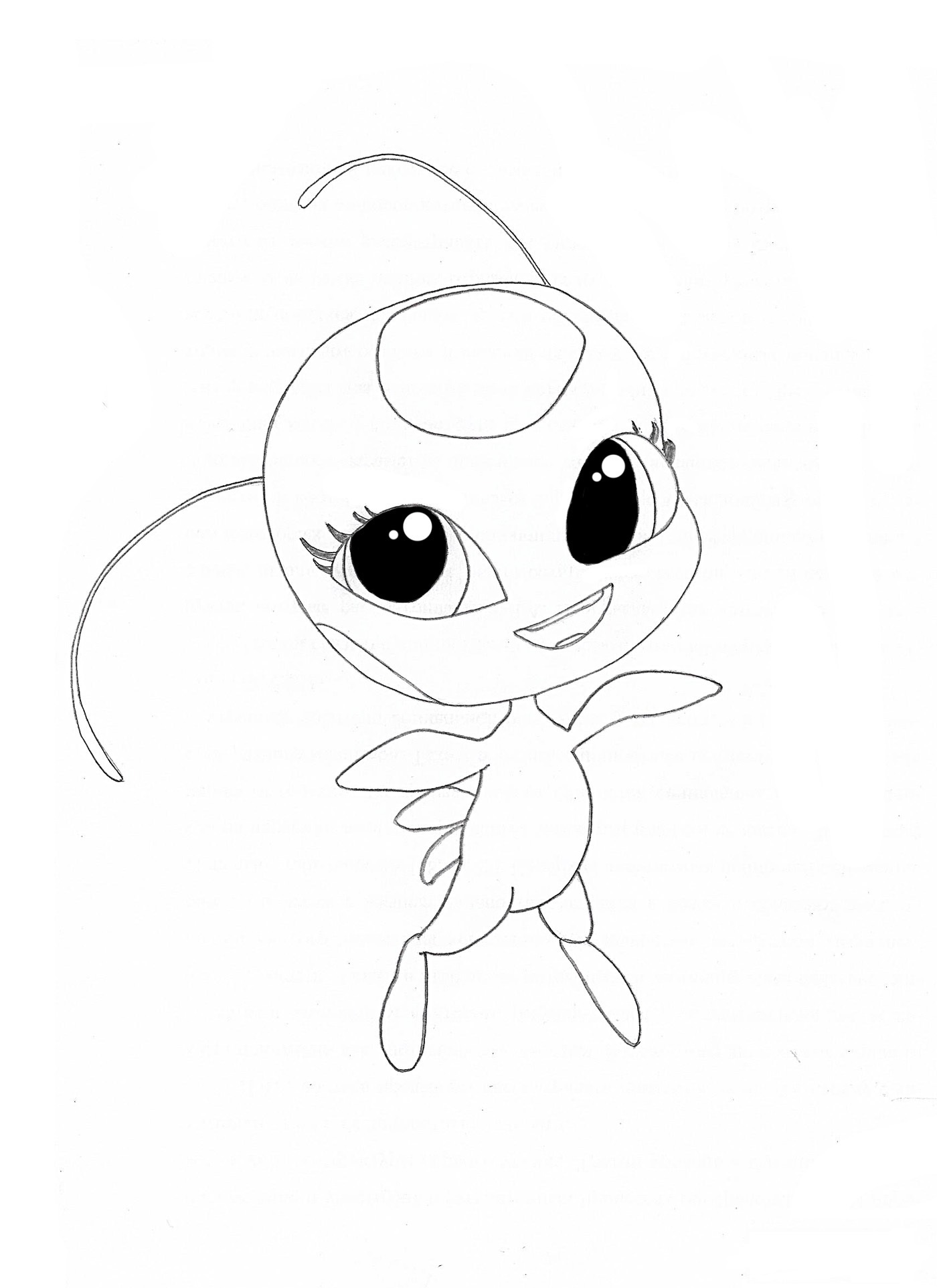 Noir Cat and Ladybug Coloring Pages Kwami Tikki - Get Coloring Pages