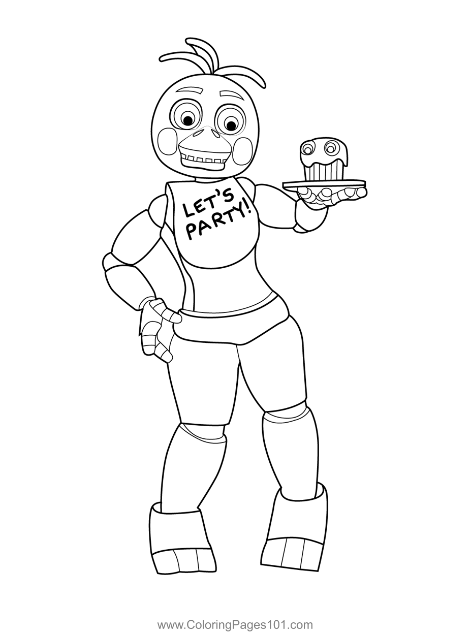Toy Chica FNAF Coloring Page for Kids - Free Five Nights at Freddy's  Printable Coloring Pages Online for Kids - ColoringPages101.com | Coloring  Pages for Kids