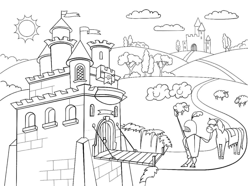 Castle Coloring pages - 100 Printable coloring pages