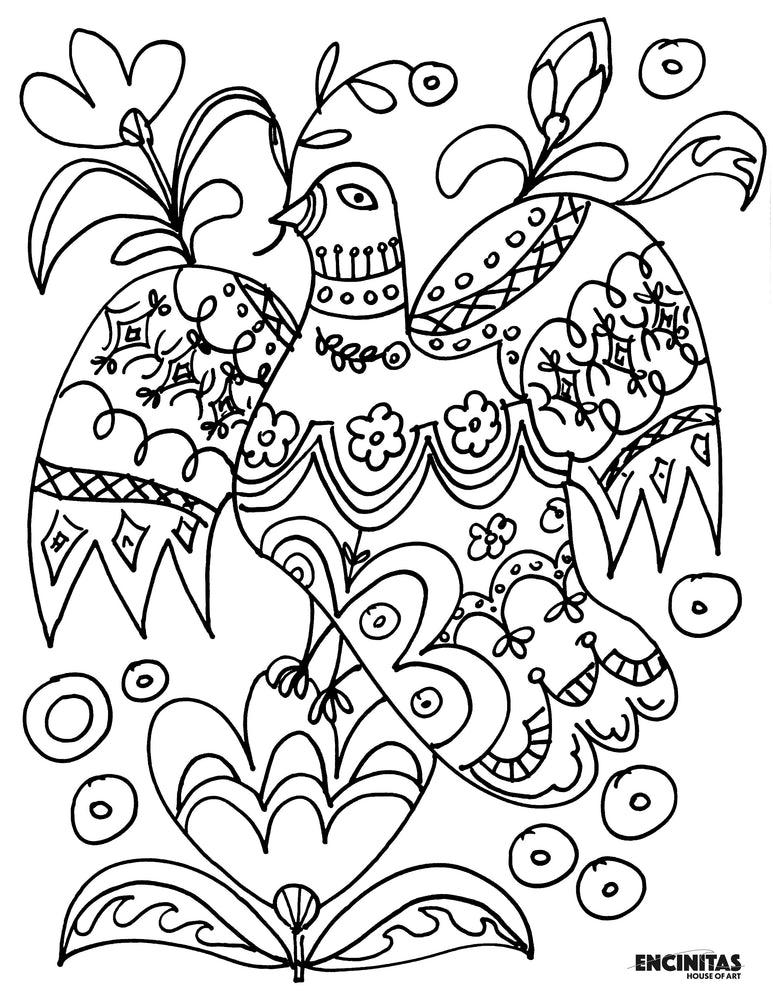 Peace Dove Coloring Page – Encinitas House of Art