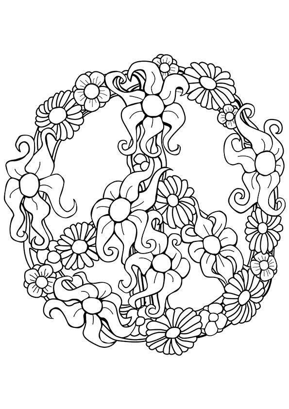 Free Printable Peace Sign Coloring Pages | Flower coloring pages, Love coloring  pages, Coloring pages
