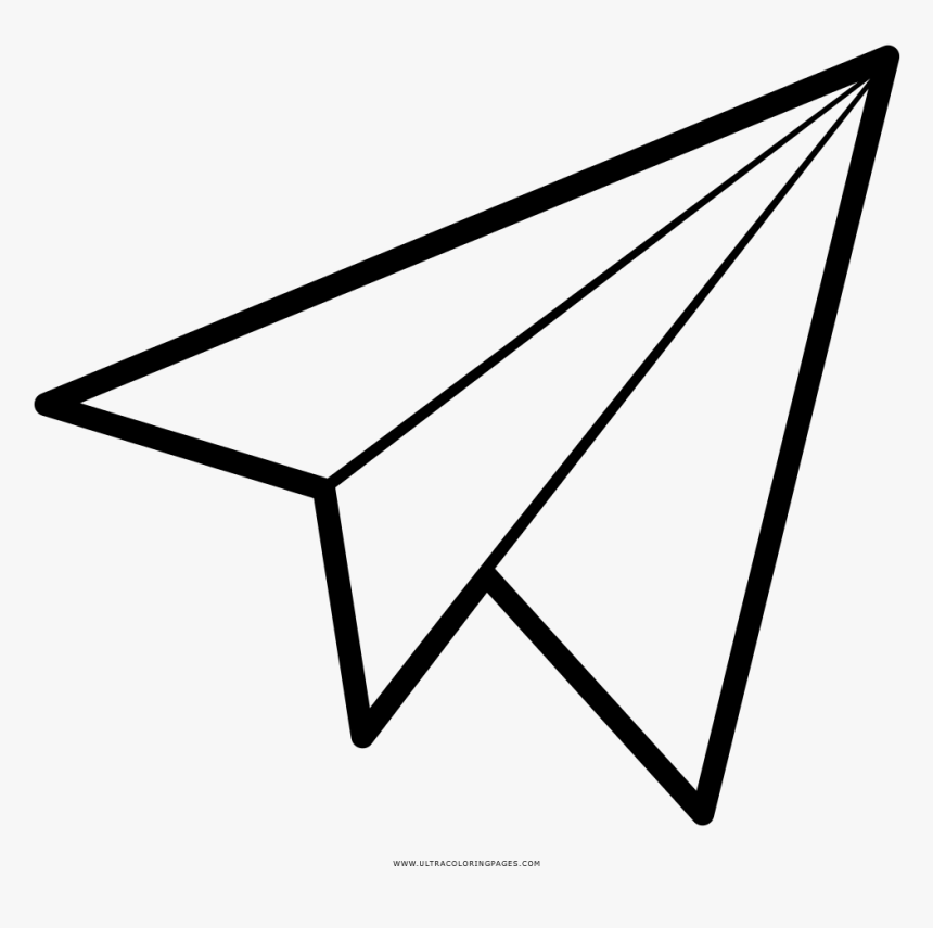 Paper Airplane Coloring Page - Paper Plane, HD Png Download - kindpng