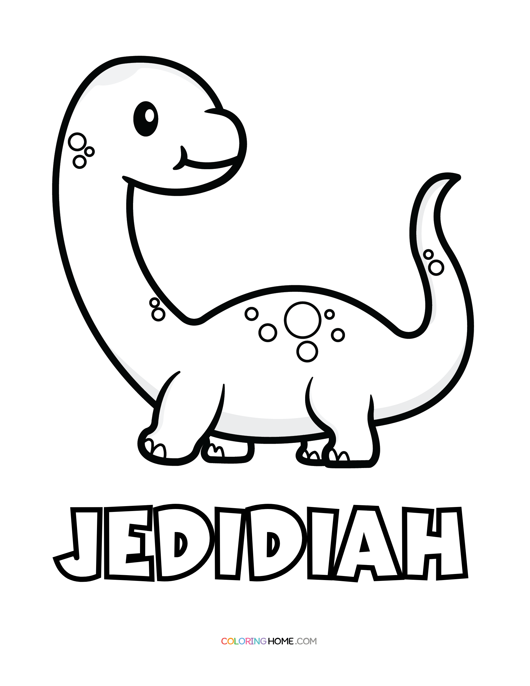 Jedidiah dinosaur coloring page