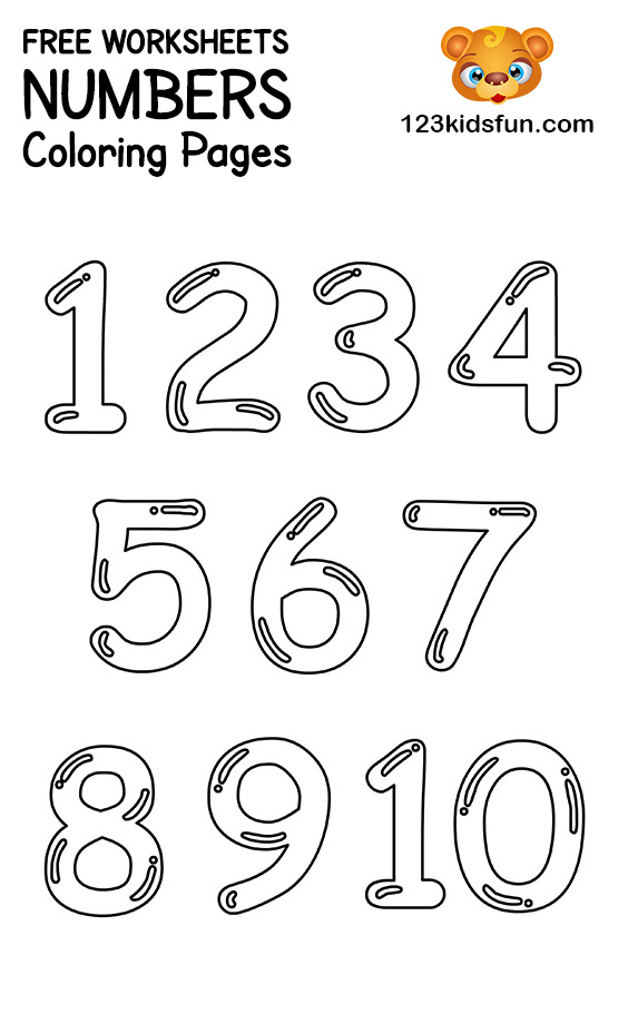 FREE Printable Number Coloring Pages 1-10 for Kids. | 123 Kids Fun Apps