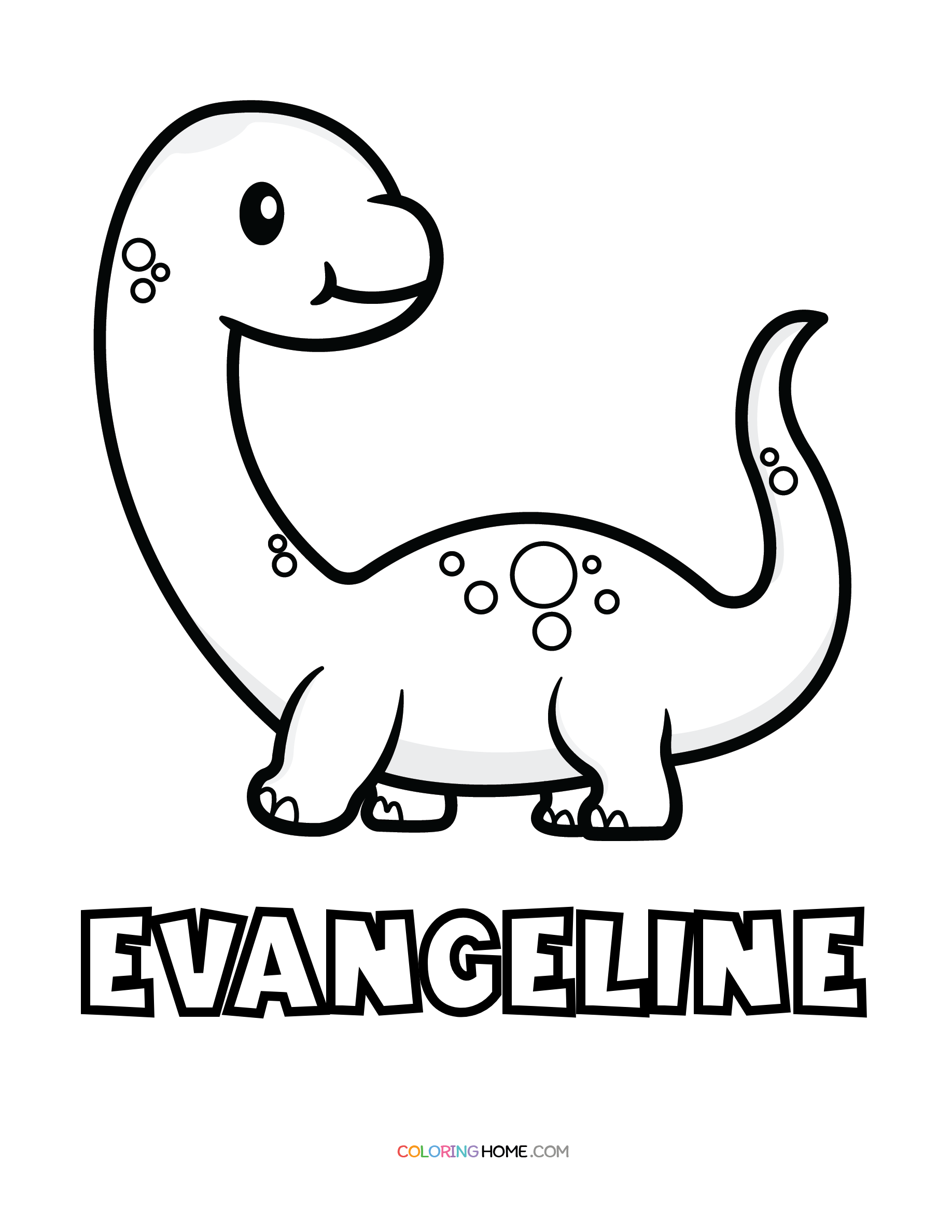 Evangeline dinosaur coloring page