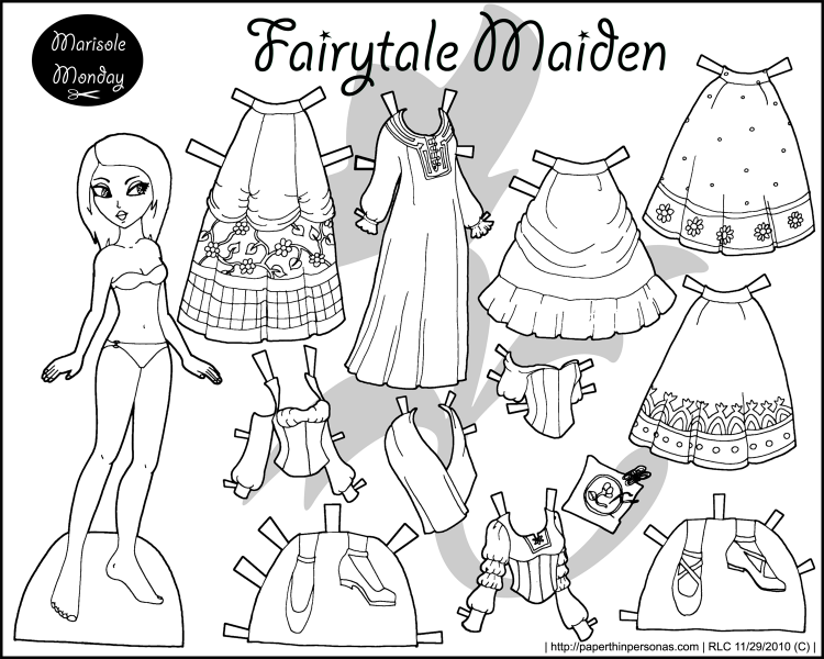 Four Princess Coloring Pages to Print & Dress