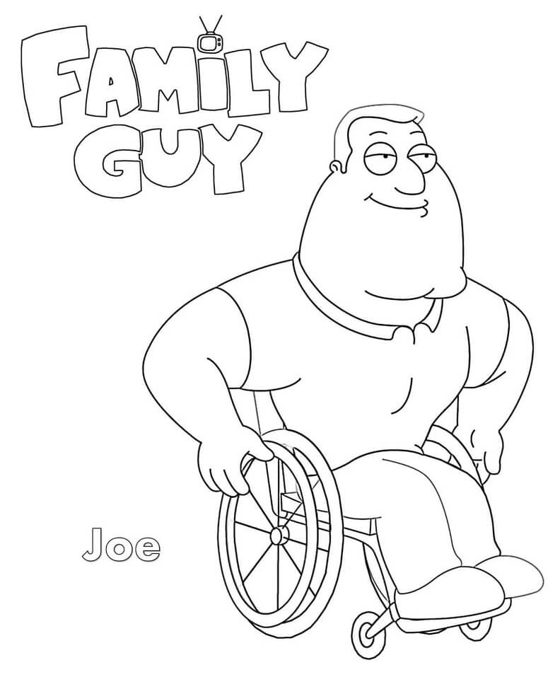 Joe Family Guy Coloring Page - Free Printable Coloring Pages for Kids