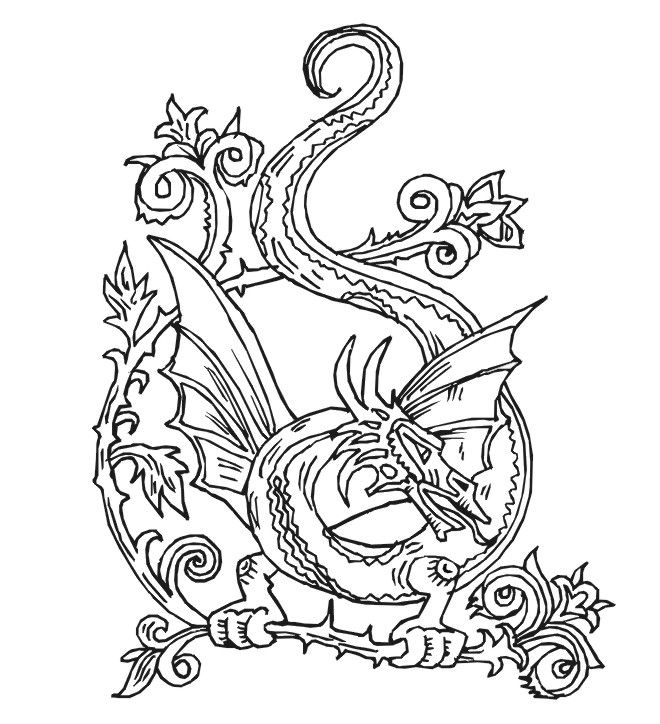 Advanced Coloring Pages Dragons - Dzrleather.com