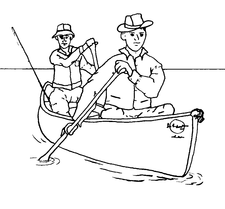 Two Canoe Coloring Pages Free | Coloring pages, Color, Artistic designs