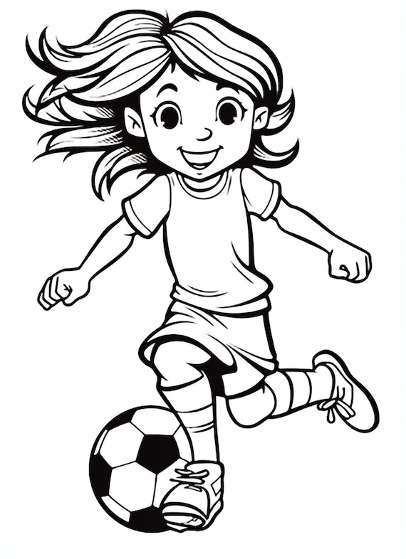 Soccer Girl Coloring Pages - Coloring Nation