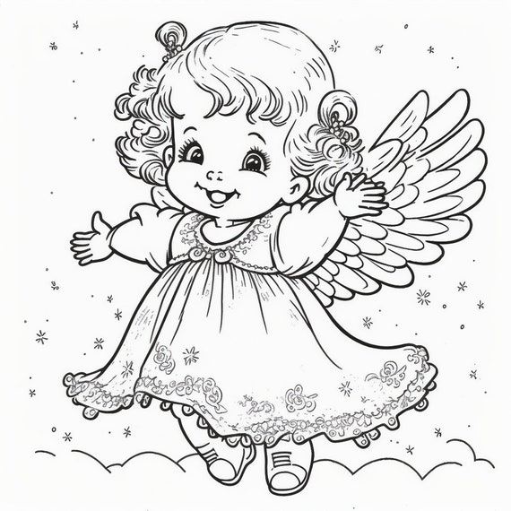 Little Angels Coloring Pages - Etsy