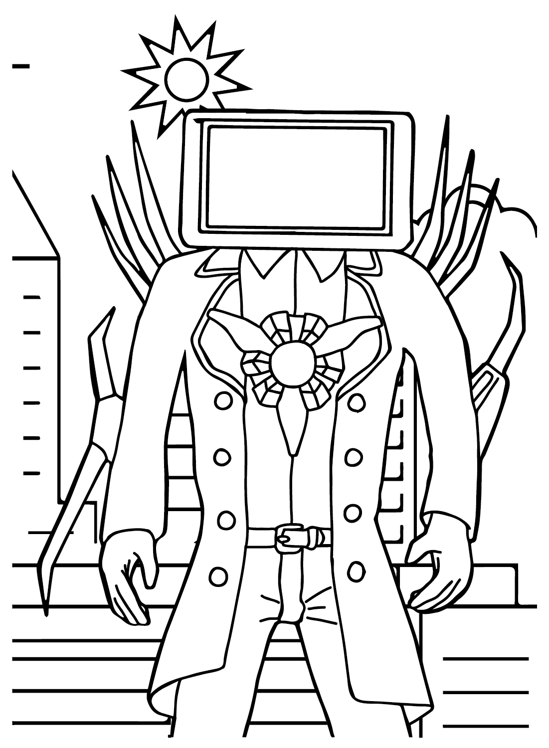 Titan TV Man Coloring Sheet for Kids - Free Printable Coloring Pages