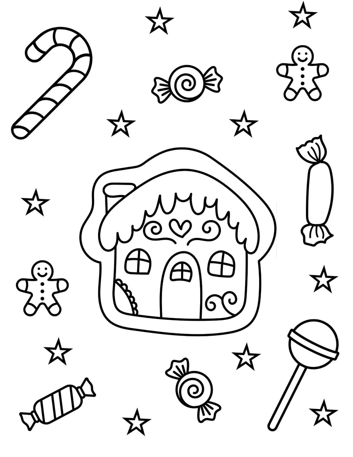 Free Gingerbread House Coloring Pages ...