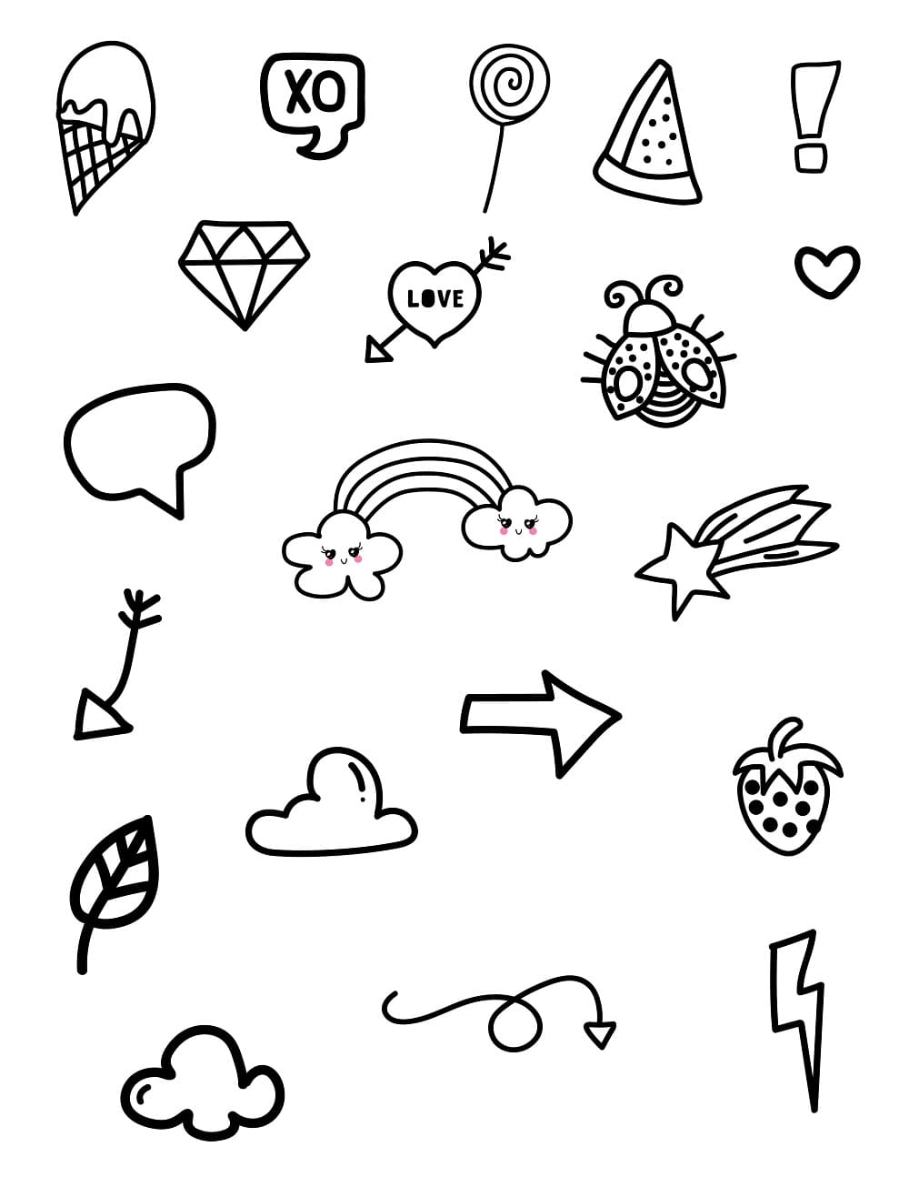 Easy Stickers Coloring Page - Free Printable Coloring Pages for Kids