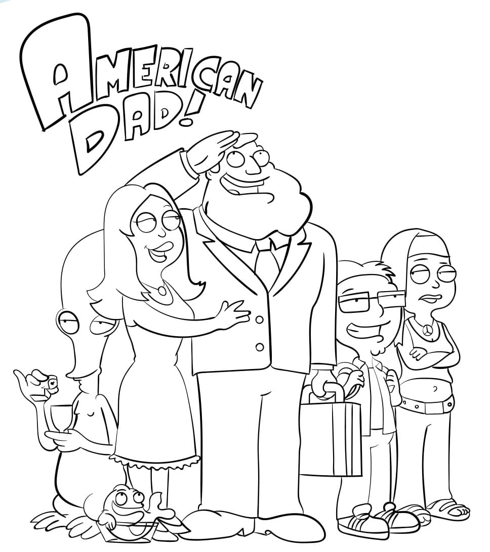 American Dad Printable Coloring Page - Free Printable Coloring Pages for  Kids