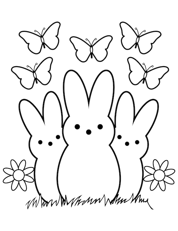 Easter Coloring Pages Printable / Easter Bunny / Digital - Etsy