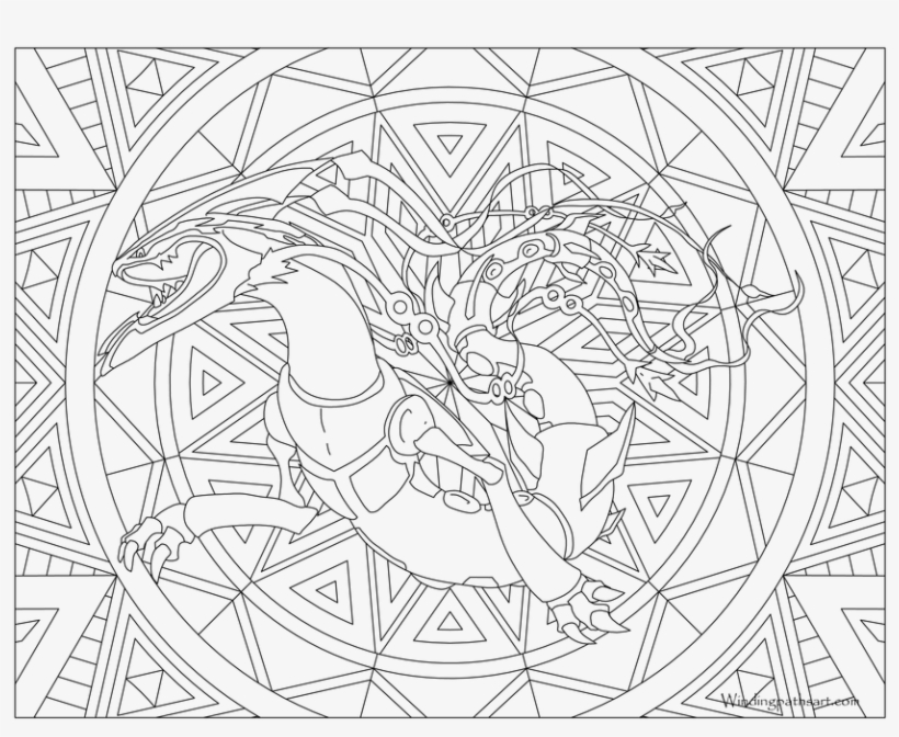 384 Mega Rayquaza Pokemon Coloring Page - Mandalas De Pokemon Para ...