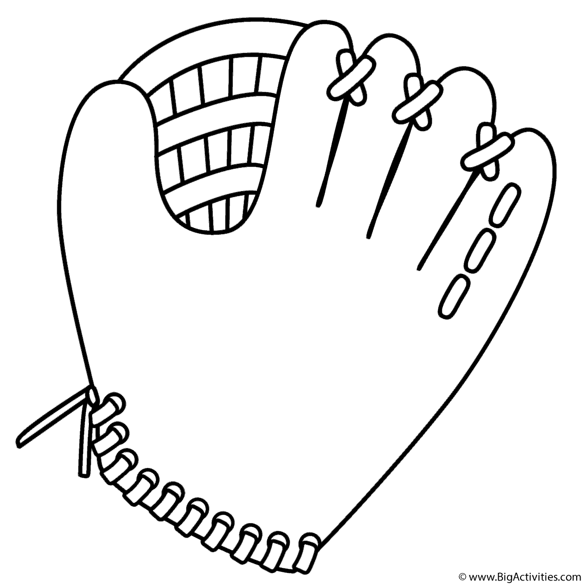 Baseball Glove - Coloring Page (Sports)