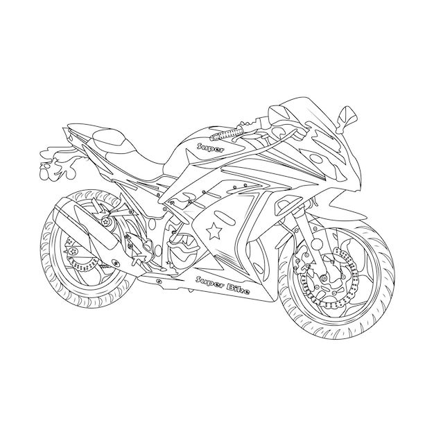 Motorcycle line art | Premium Vector