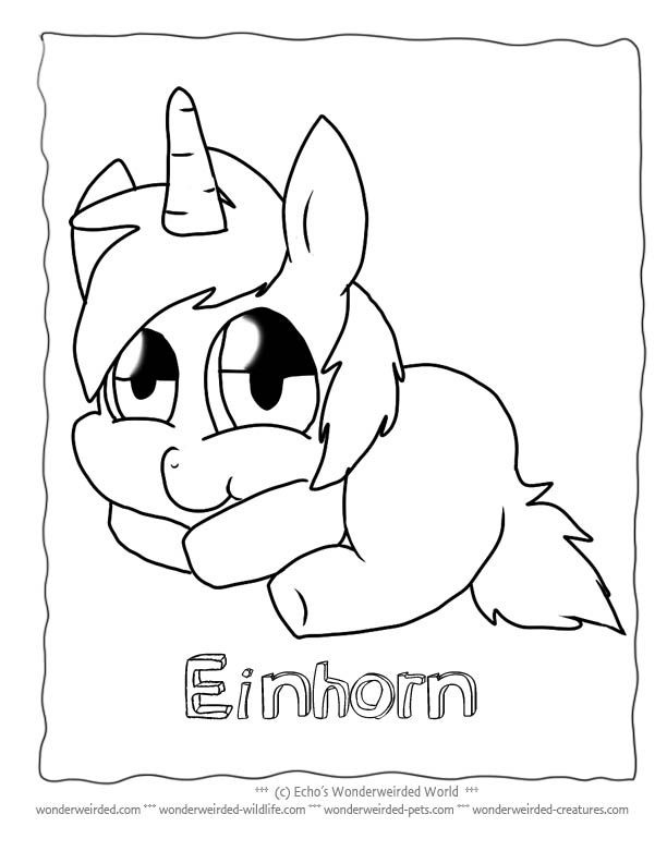 Unicorn Cartoon Coloring Pages, Echo's Free Unicorn Coloring 