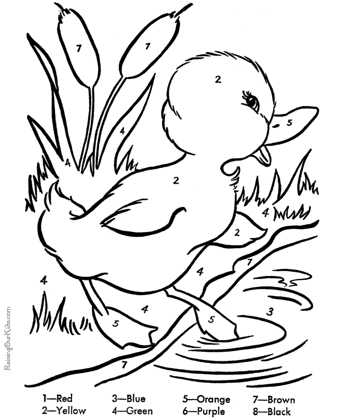 color by number duck Colouring Pages (page 2)