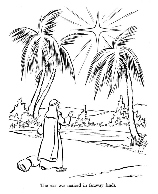 Religious Christmas Bible Coloring Pages - Christmas Star Coloring 