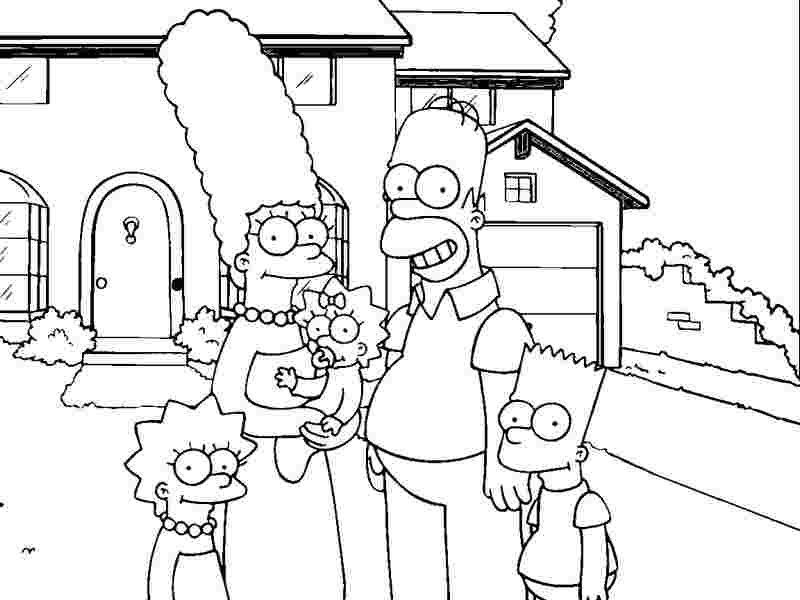 BART, HOMER, LISA AND MARGE SIMPSONS COLORING PAGES