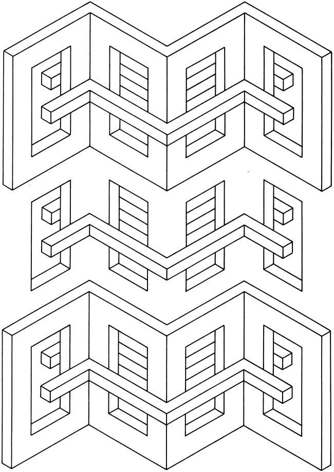 3D Coloring Page