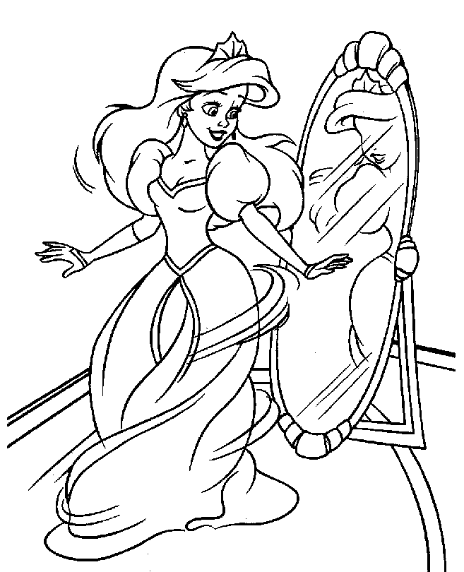 Jasmine in Beautiful Dress Coloring Page | Kids Coloring Page