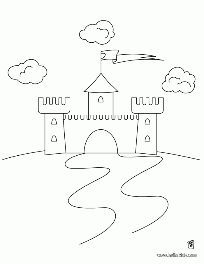 Castle Coloring Pages Picture For Kids