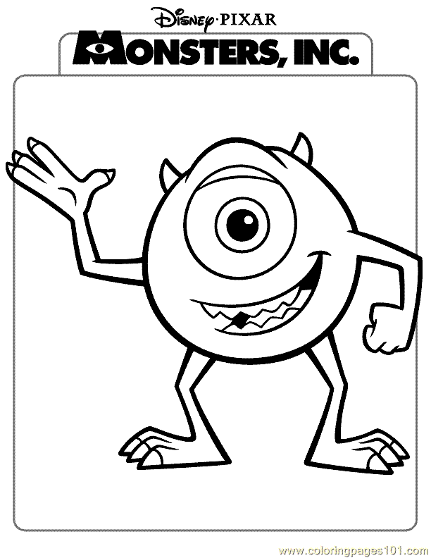 Coloring Pages Monsters Inc Coloring Page 01 (Cartoons > Monsters 