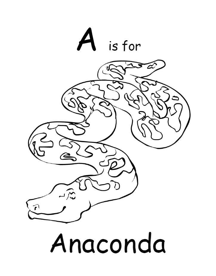Anaconda coloring page - Animals Town - animals color sheet 