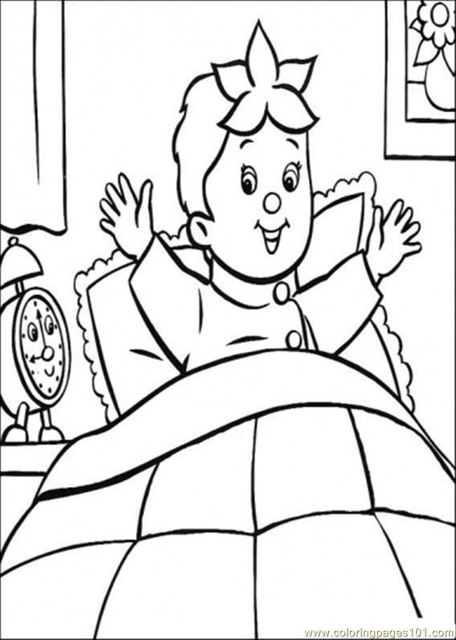 Coloring Pages Noddy Just Wake Up (Cartoons > Noddy) - free 