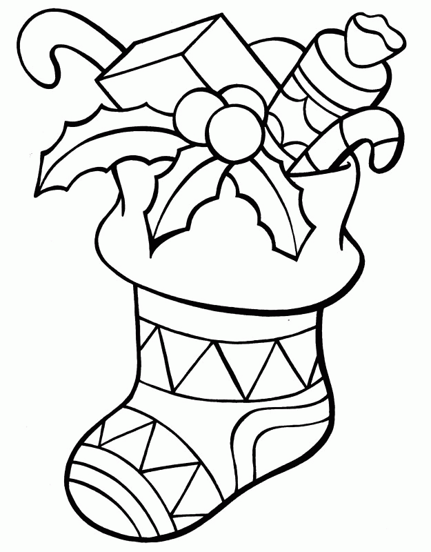 Printable Stocking Coloring Page