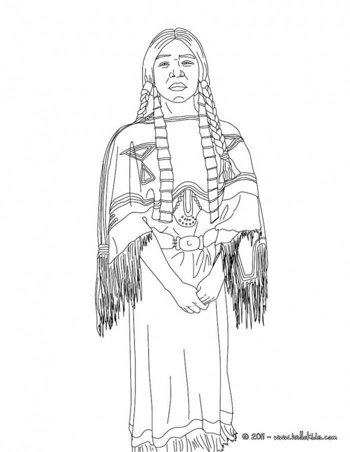 Sacagawea Coloring Page Sheet