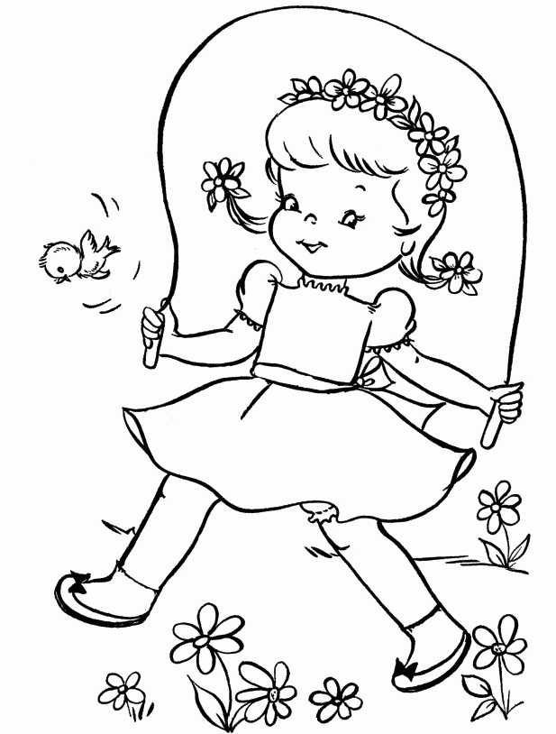 Spring Coloring Clothes - Spring Coloring Pages : Girls Coloring Pages