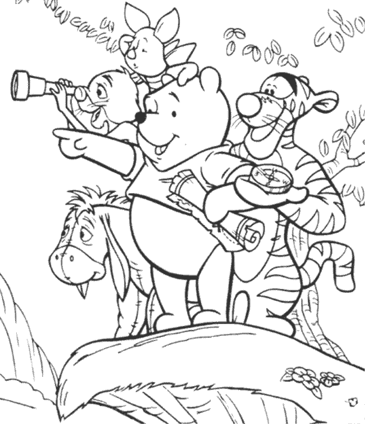 Cute Baby Winnie Pooh With Friends Coloring Pages - Winnie The 