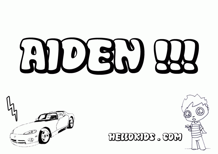 Aiden Coloring page printable name
