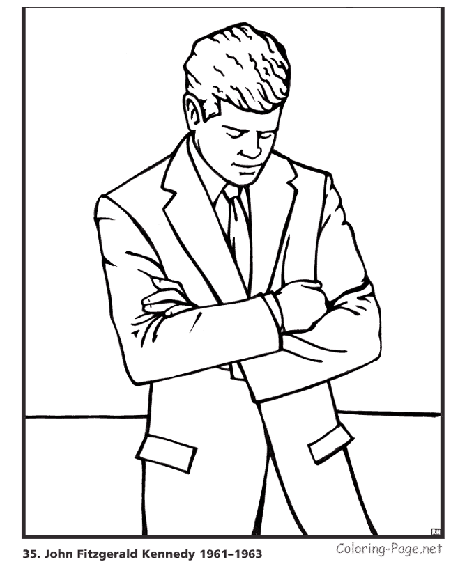John F Kennedy - US President coloring pages