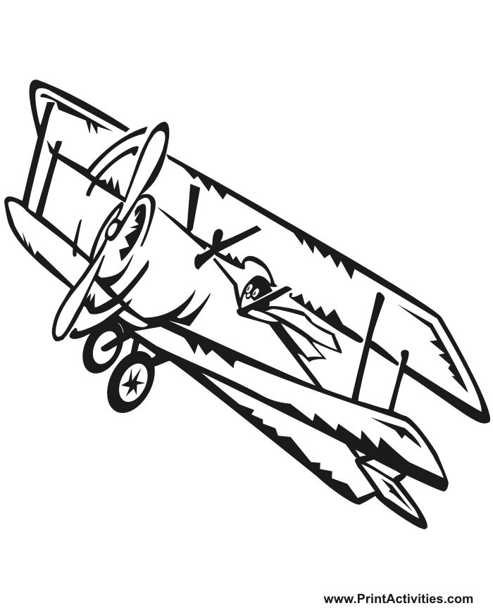 Vintage Airplane Coloring Page | Clipart Panda - Free Clipart Images