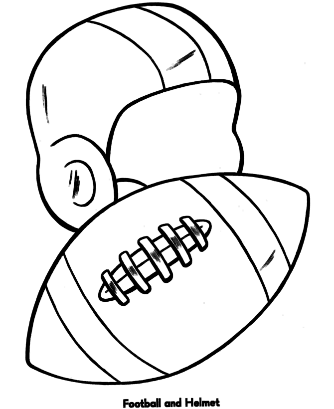 Easy Coloring Pages Free Printable Football and Helmet EasyHoliday 