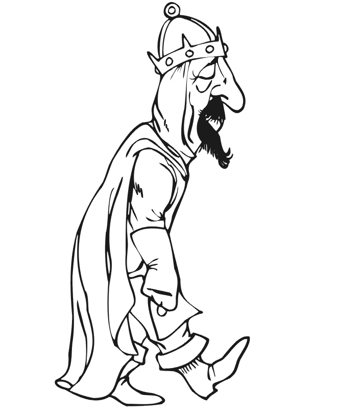 Knight Coloring Page | Tired knight