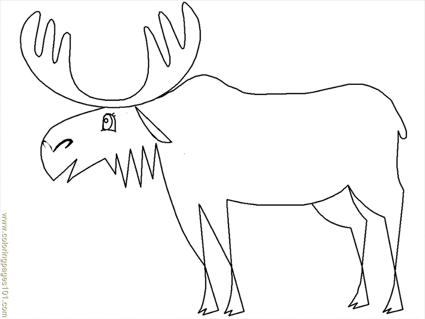 Coloring Pages Moose (Animals > Others) - free printable coloring 