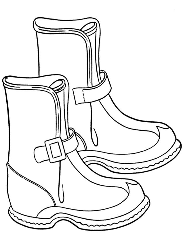 Pictures Boots Winter Coloring Pages - Winter Coloring Pages 