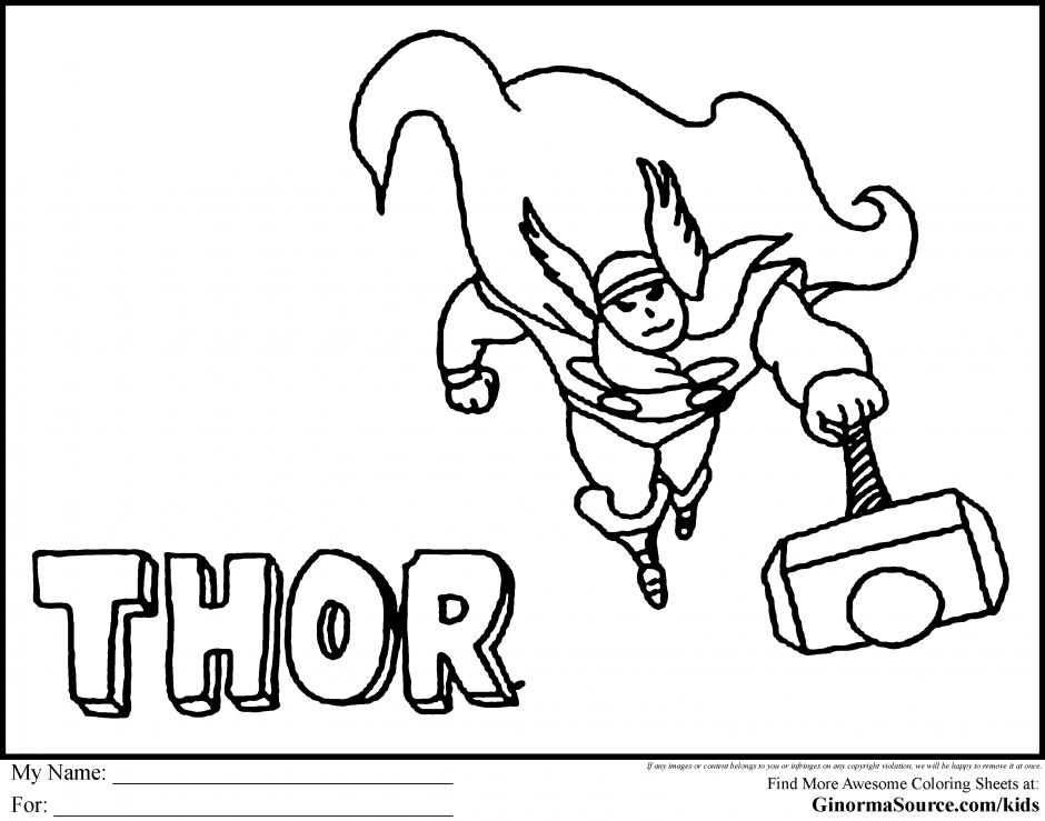 Thor Coloring Pages Free Coloring Pages Thor Avengers Thor 194115 